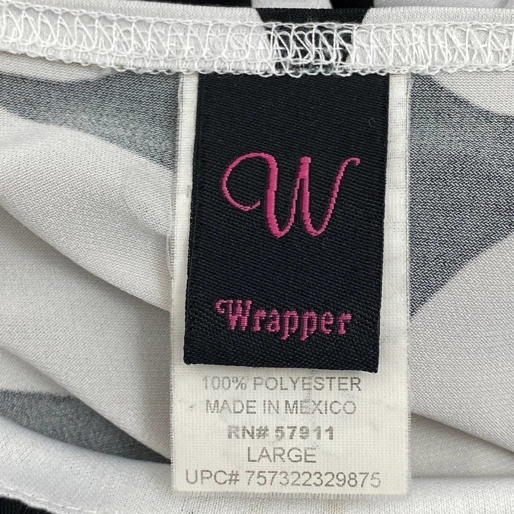 WRAPPER Black White Floral Mini Dress Size Large - Picture 10 of 13